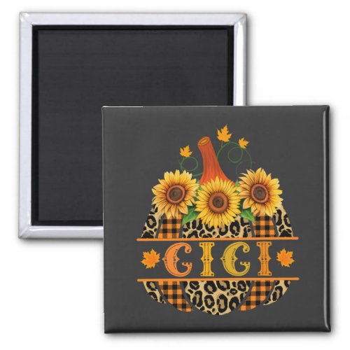 GiGi Pumpkin Leopard Print Sunflower Buffalo Plaid Magnet