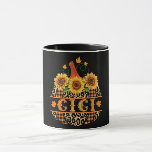 GiGi Pumpkin Leopard Print Sunflower Buffalo Plaid Mug