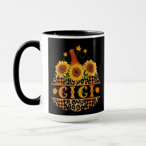 GiGi Pumpkin Leopard Print Sunflower Buffalo Plaid Mug