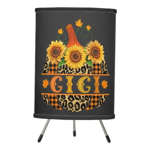 GiGi Pumpkin Leopard Print Sunflower Buffalo Plaid Tripod Lamp