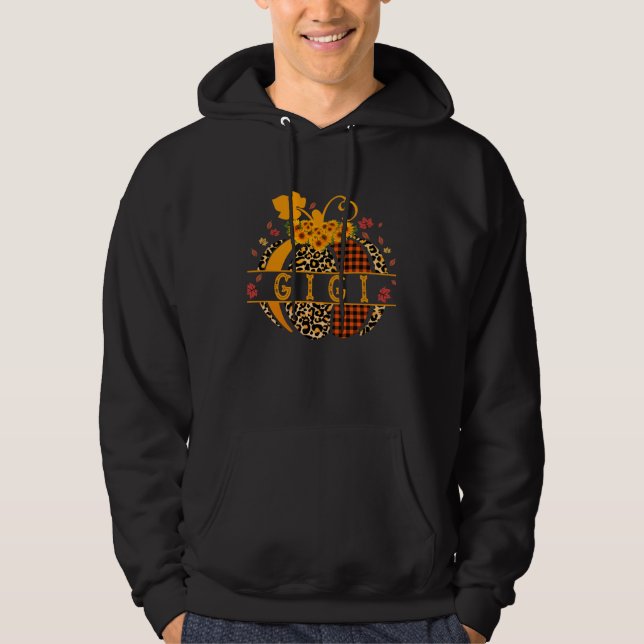 Gigi Pumpkin Leopards Sunflower Plaid Grandma Than Hoodie (Front)