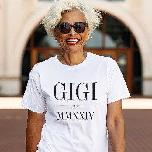 Gigi Roman Numeral Year Established T_Shirt