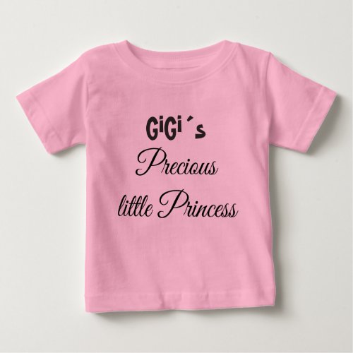 GIGIS LITTLE PRINCESS GRANDMAS BABY GIRL PINK BABY T_Shirt
