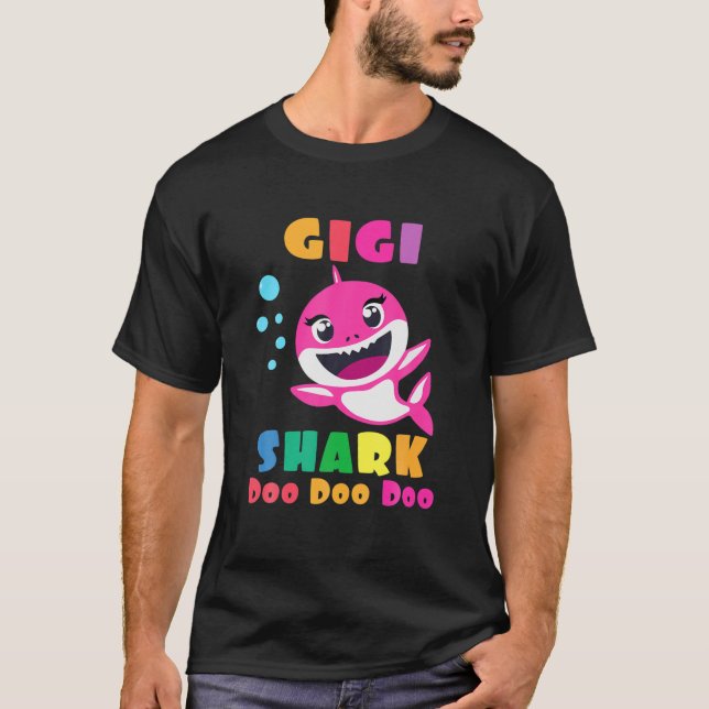 Gigi Shark Gift Cute Baby Shark Family Matching T-Shirt (Front)