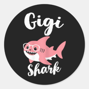Gigi Shark Mother's Day Grandma Funny  Classic Round Sticker
