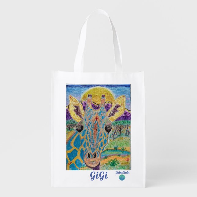 Gigi the Giraffe Grocery Bag (Front)