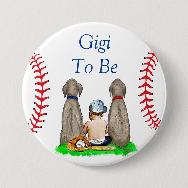 Gigi to Be | Baseball Themed Boy's Baby Shower Button (Front)