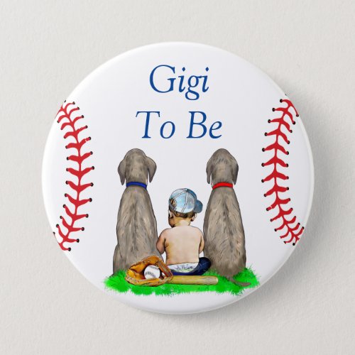 Gigi to Be  Baseball Themed Boys Baby Shower Button