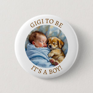 Gigi to Be   Boy's Baby Shower Button