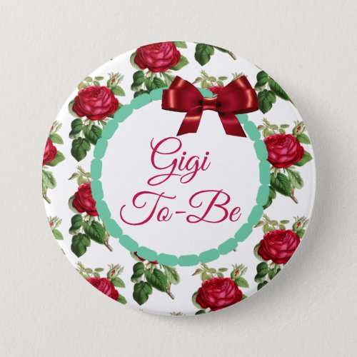 Gigi to be Floral Chic Burgundy Roses Button