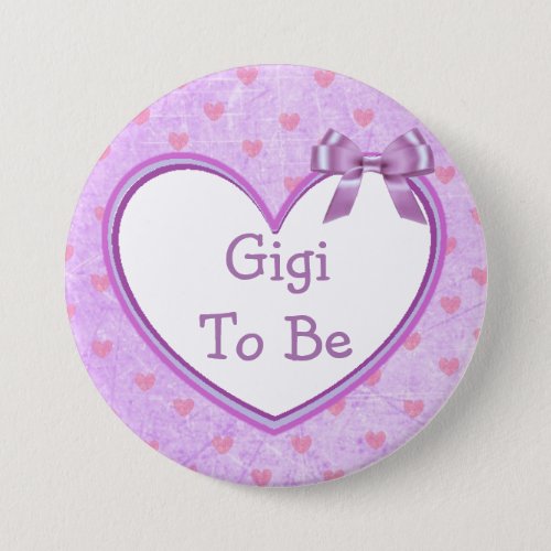 Gigi to be Purple Baby Shower Button