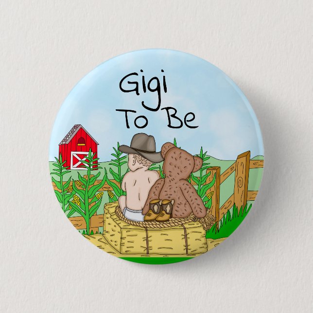 Gigi to Boy''s Baby Shower  Button (Front)