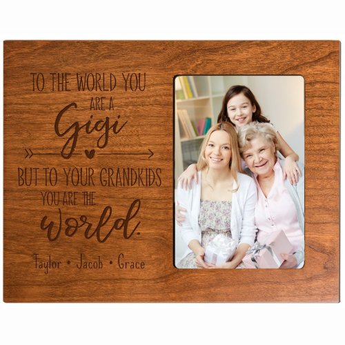 Gigi to the World 8x10 Cherry Wood Picture Frame