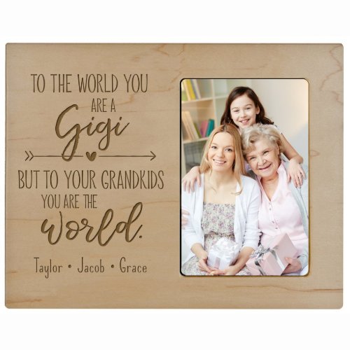 Gigi to the World 8x10 Maple Wood Picture Frame