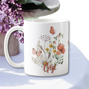 Gigi Wildflower Floral Personalized Custom  Mug