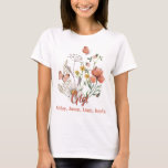 Gigi Wildflower Floral Personalized Custom T-Shirt<br><div class="desc">Perfect gift for Grandma - customize with each grandchild's name.</div>