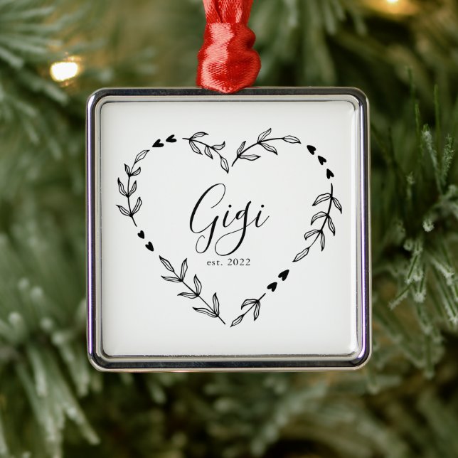 Gigi Year Est. Christmas Ceramic Ornament (Tree)