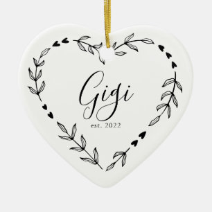 Gigi Year Est. Christmas Ceramic Ornament