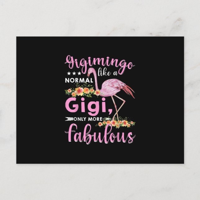 Gigimingo Like A Normal Gigi Flamingo Mors Day Postcard (Front)