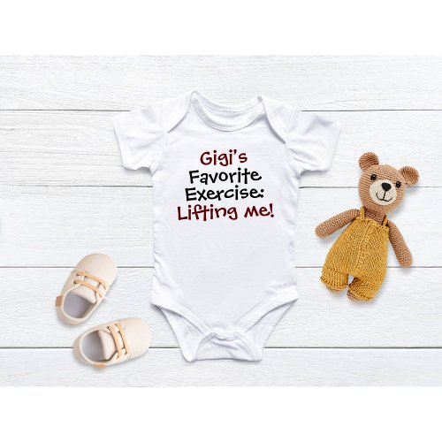 Gigis Favorite Exercise Customized Grandma Baby Bodysuit