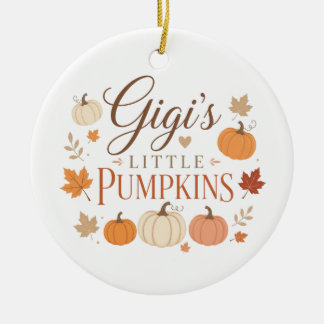 Gigi's Little Pumpkins Thanksgiving Ceramic Ornament