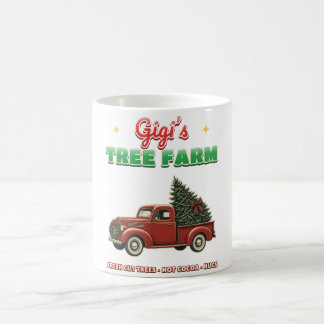 Gigi's Tree Farm Retro Christmas Truck Mug