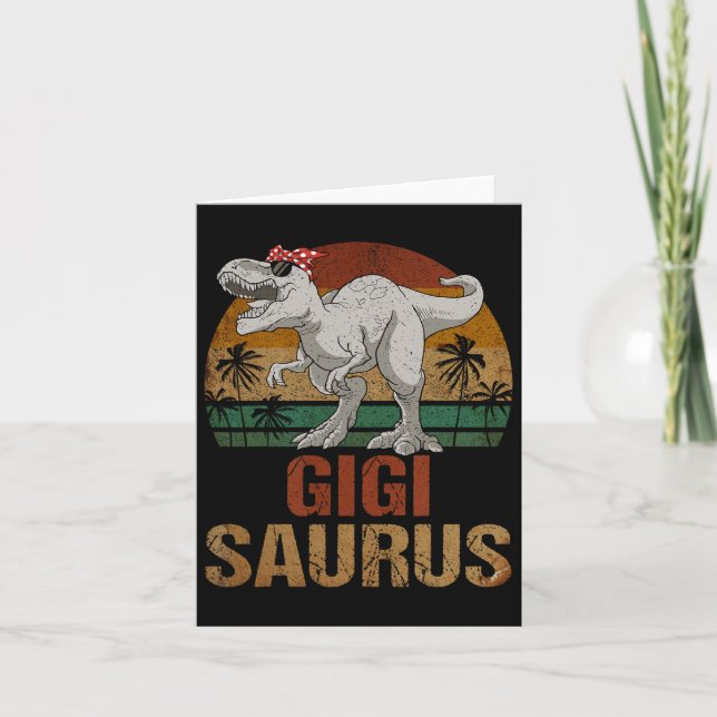 Gigisaurus T Rex Dinosaur Gigi Saurus Mother's Day Card (Front)