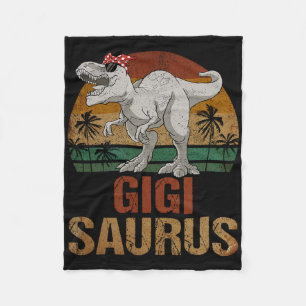 Gigisaurus T Rex Dinosaur Gigi Saurus Mother's Day Fleece Blanket