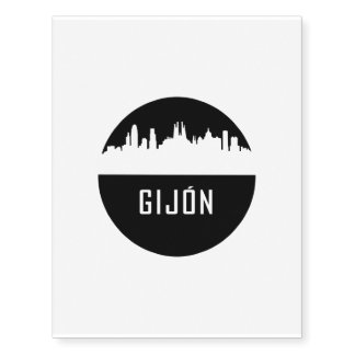 Gijón | cities of Spain Temporary Tattoos