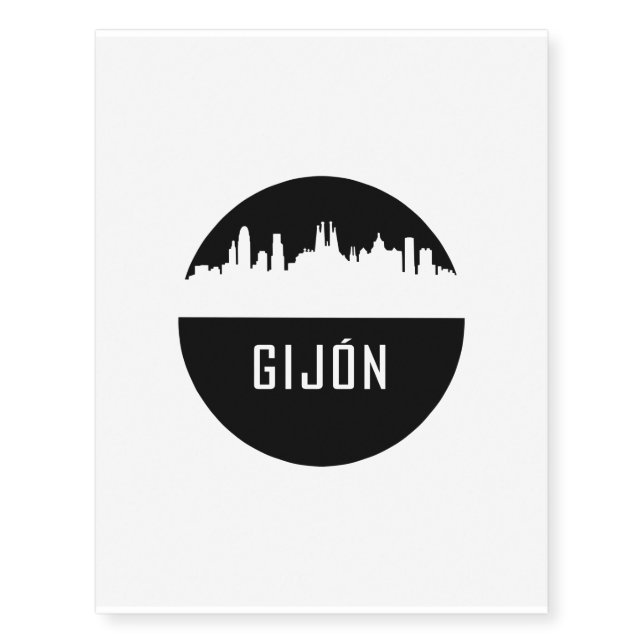 Gijón | cities of Spain Temporary Tattoos (Front)