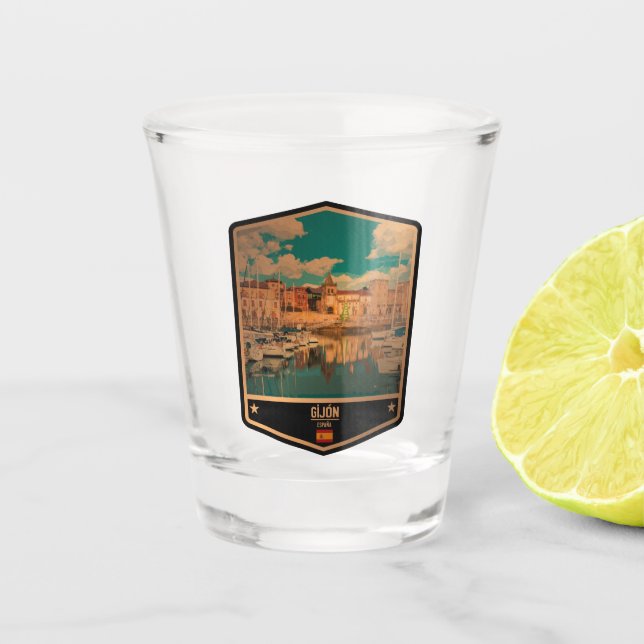 Gijón Shot Glass (Front)