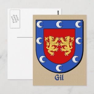 Gil Ancestral Heraldic Shield Postcard