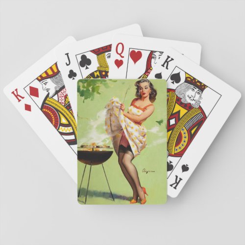 GIL ELVGREN Smoke Screen Pin Up Art Playing Cards