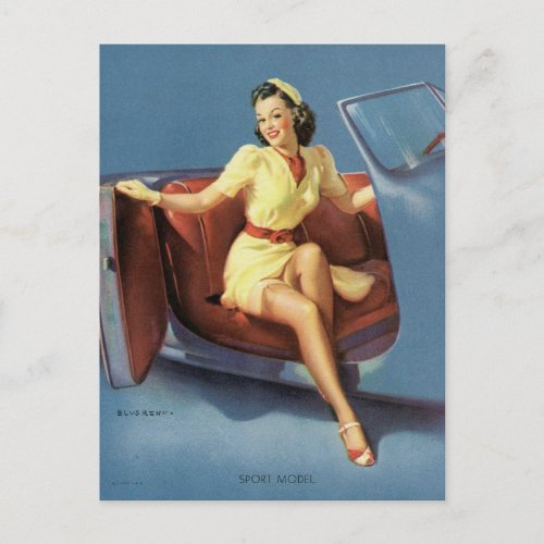 Gil Elvgren _ Sport Model _ Pin up girl Postcard