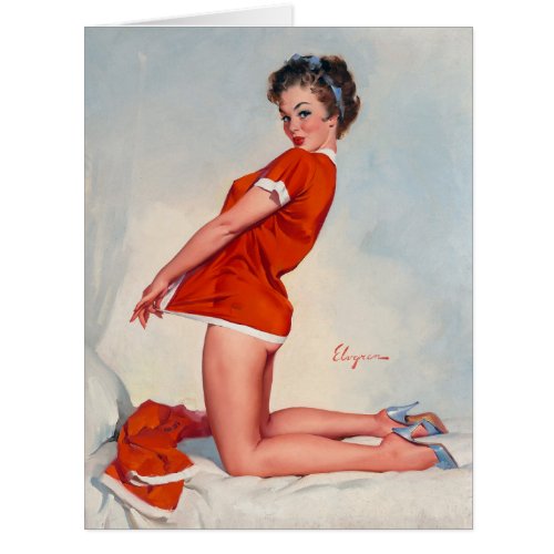 Gil Elvgren  _ Vintage pin up girl art  Card 