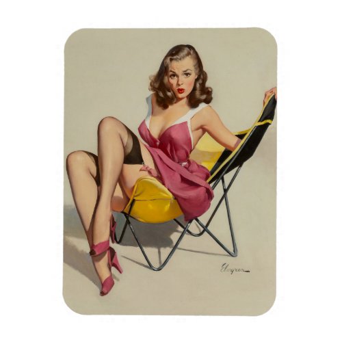 Gil Elvgren  _ Vintage pin up girl art  Magnet 