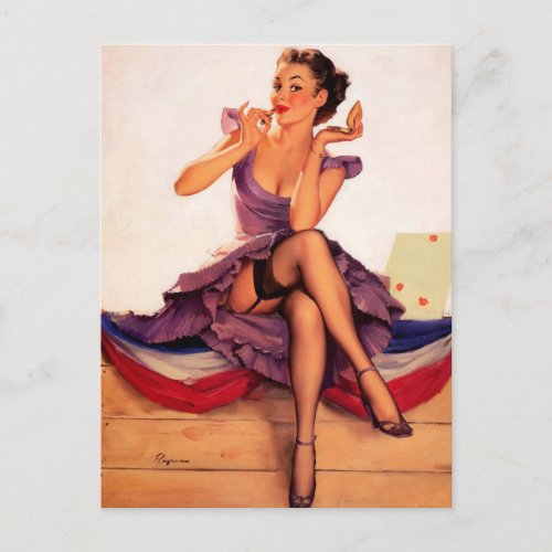 Gil Elvgren  Vintage pin up girl  Postcard