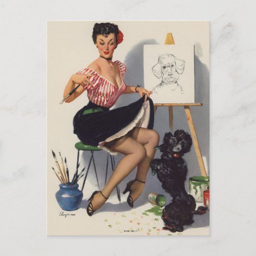 Gil Elvgren  Vintage pin up girl  Postcard