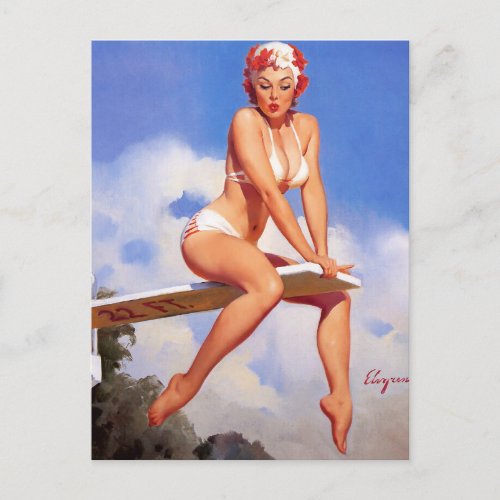 Gil Elvgren  Vintage pin up girl  Postcard