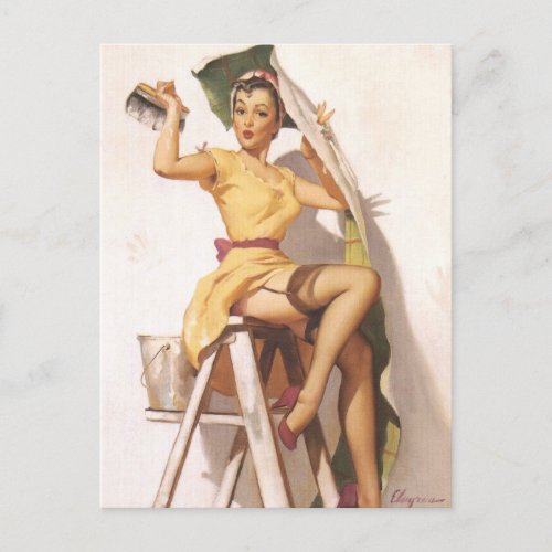 Gil Elvgren  Vintage pin up girl  Postcard