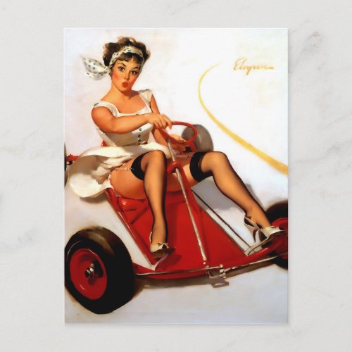 Gil Elvgren Vintage Pin up girl Postcard