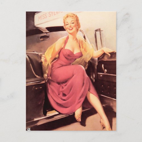 Gil Elvgren  Vintage pin up girl  Postcard