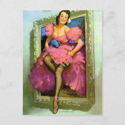 Gil Elvgren  Vintage pin up girl  Postcard