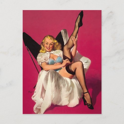 Gil Elvgren Vintage Pin up girl Postcard