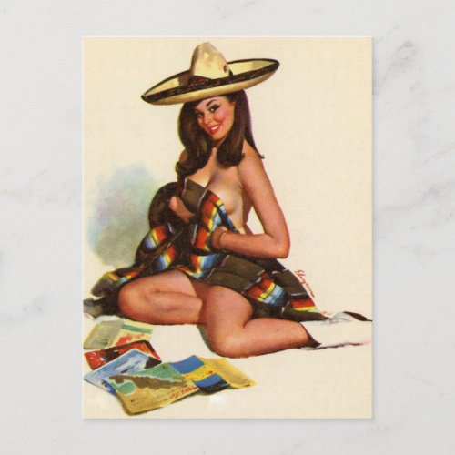 Gil Elvgren  Vintage pin up girl  Postcard