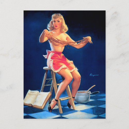 Gil Elvgren  Vintage pin up girl  Postcard