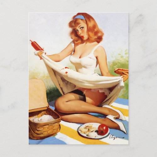 Gil Elvgren  Vintage pin up girl  Postcard