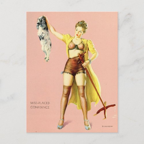Gil Elvgren Vintage Pin up girl Postcard