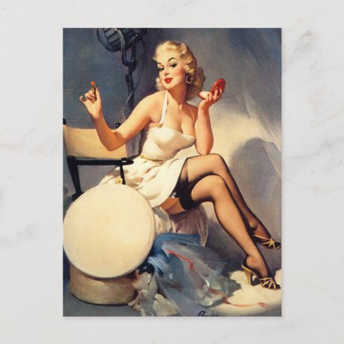 Gil Elvgren  Vintage pin up girl  Postcard