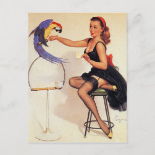 Gil Elvgren - Vintage pin up Postcard